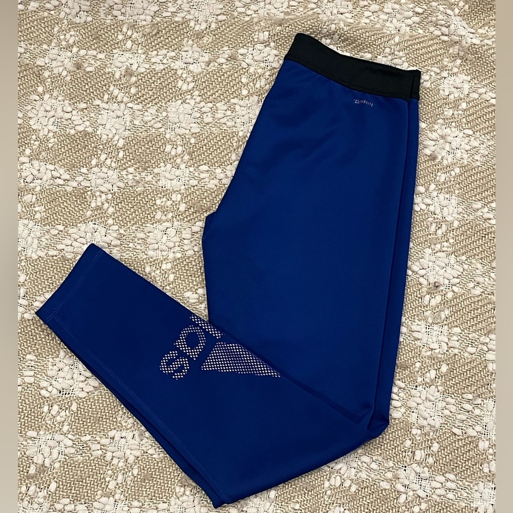 Adidas Blue Techfit Exercise Pants, Yoga Pants,  Loungewear Workout Size S